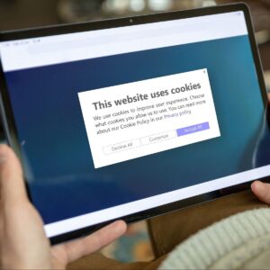 Cookie pop up on an ipad